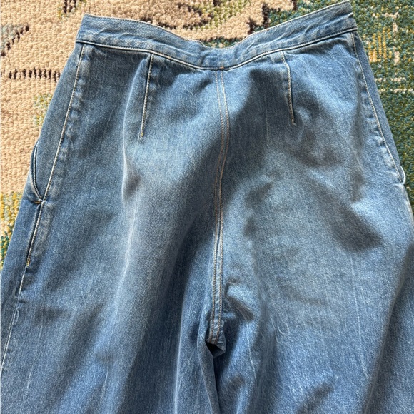 The Row wide leg crossover jeans in perfect blue denim - Picture 2 of 10
